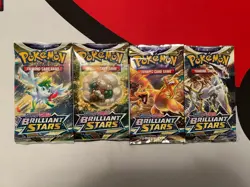 Pokemon Brilliant Stars Booster Pack Art Set 4x Sealed Packs Sword & Shield - Image 1