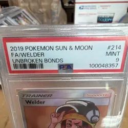 The Pokemon Company Pokemon TCG Welder 214/214 Unbroken Bonds FA Holo PSA 9 EN - Image 2