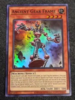 YuGiOh Ancient Gear Frame OP26-EN005 Super Rare NM - Image 1