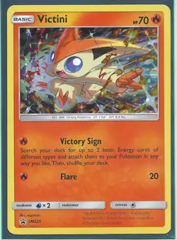 Pokemon VICTINI BLACK STAR PROMO HOLO Card SM225 & VICTINI CODE NEW UNUSED - Image 1