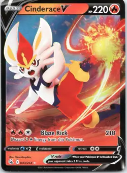 Cinderace V 043/264 Fusion Strike Full Art Ultra Rare Pokemon Card - Image 1