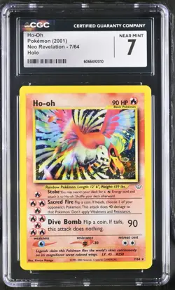 Ho-oh 7/64 Neo Revelation Holo Rare CGC 7 NM Pokemon Card 2001 Vintage - Image 1