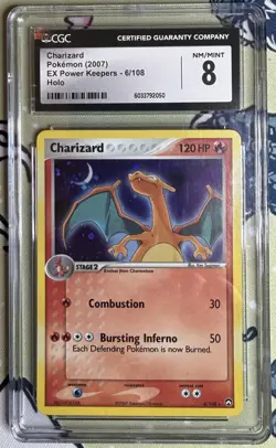 Charizard 2007 EX Power Keepers 6/108 Holo Rare CGC 8 Pokemon TCG Card - Image 1