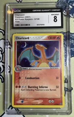 Charizard 2007 EX Power Keepers 6/108 Holo Rare CGC 8 Pokemon TCG Card - Image 4