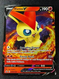 Pokemon TCG Victini V SWSH104 SWSH: Sword & Shield Promo Cards Promo NM - Image 1