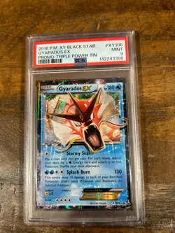 POKEMON 2016 XY Promo Triple Power Tin GYARADOS EX #XY106 PSA 9 Mint RARE - Image 1