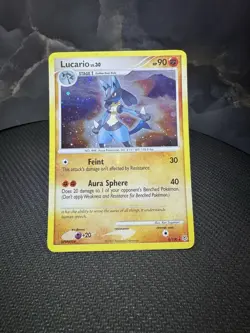 Pokemon Lucario Holo Bleed Swirl Diamond Pearl Rare Card 6/130 Error Pokemon TCG - Image 2