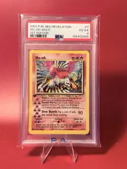 Pokemon Neo Revelation Ho-Oh Holo Card 07/64 First Edition PSA 4 Excellent - Image 1