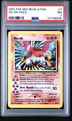 Pokemon TCG Ho-oh Neo Revelation 07/64 Holo Rare Unlimited PSA 7 2001 - Image 1