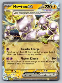 Mewtwo ex 058/182 Double Rare Paradox Rift Pokemon Holo Near Mint - Image 1