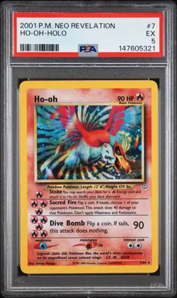 2001 Pokemon Neo Revelation 7 Ho-Oh Holo PSA 5 147605321 - Image 1