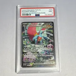 Pokemon Roaring Moon ex 251/182 SV04 Paradox Rift SIR Full Art Holo PSA 9 - Image 1