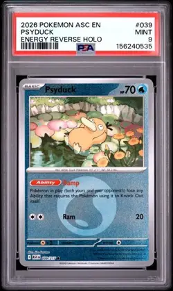 2026 POKEMON ASC EN-ASCENDED HEROES ENERGY REVERSE - PSYDUCK 039/217 - PSA 9 - Image 1