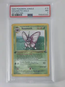 1999 Pokemon Jungle Venomoth Holo 1st Edition PSA 7 NM #13 - Image 4