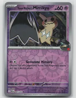 Team Rocket's Mimikyu 087/182 Uncommon Destined Rivals Pokemon Reverse Holo NM - Image 1
