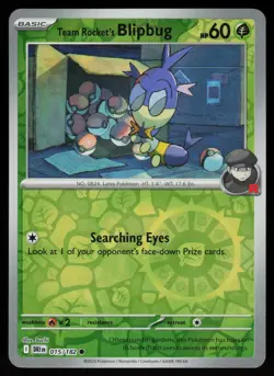 Team Rocket's Blipbug 015/182 Common Destined Rivals Pokemon Reverse Holo NM - Image 1