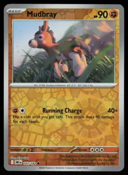 Mudbray 107/182 Common Destined Rivals Pokemon Reverse Holo Near Mint - Image 1