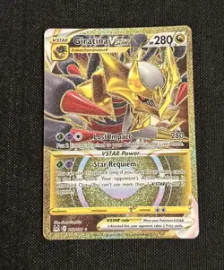 Pokemon Giratina VSTAR TCG Lost Origin Card 212/196 Secret Rare Gold NM - Image 2