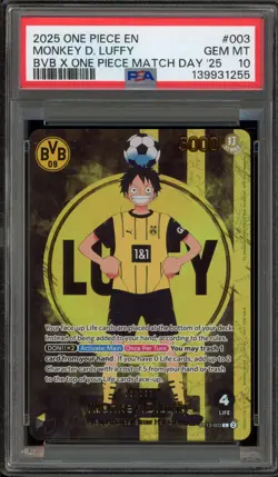 One Piece CCG Monkey.D.Luffy BVB X One Piece Match Day '25 ST13-003 PSA 10 - Image 1