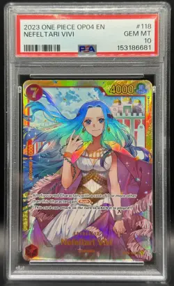 One Piece TCG PSA 10 Nefeltari Vivi SEC OP04 #118 - Image 1