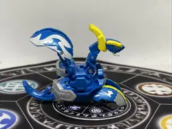 Bakugan BakuTech Pyrus Gren Dragaon Blue Metal Cross & Card HTF - Image 2