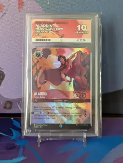 Disney Lorcana Aladdin Heroic Outlaw Enchanted ACE Graded 10 - Image 1