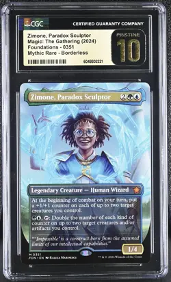 ZIMONE, PARADOX SCULPTOR Foundations Borderless Mythic CGC Pristine 10 MTG - Image 1