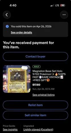 Magneton Base Set Holo 9/102 Pokemon✨🔥SHIPS FAST💨RARE VINTAGE📈 +FREE GIFT🎁HP - Image 2