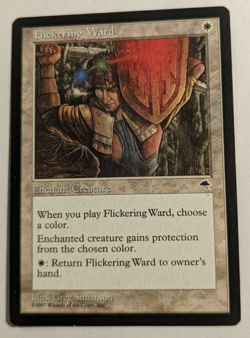 [1x] MTG Flickering Ward Tempest Legacy Magic the Gathering LP Greg Simanson - Image 1