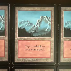 MTG Mountain (B) Limited Edition Beta Set of 6 Magic The Gathering Cards - Image 3