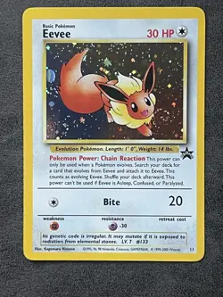 Eevee Promo 11 NM Vintage Holo Pokemon Card Black Star Promo NM Swirl - Image 1