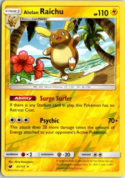 Alolan Raichu 31 Holo R Crimson Invasion Pokemon NM/M - Image 1
