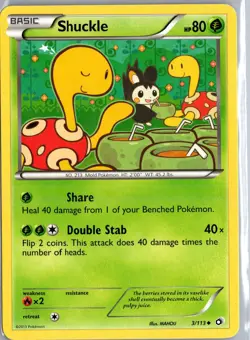 Shuckle 3/113 Uncommon Legendary Treasures Pokemon Moderately Played - Image 1