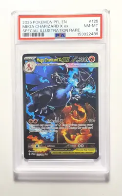 2025 Pokemon PFL Mega Charizard X ex - #125 - Special Illustration Rare - PSA 8 - Image 1