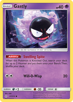 GASTLY 67/214 C UNBROKEN BONDS POKEMON REVERSE HOLO MP CHIBI - Image 4
