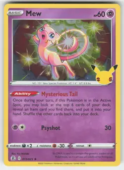 Mew 011/025 Holo Rare Celebrations Pokemon Near Mint - Image 1