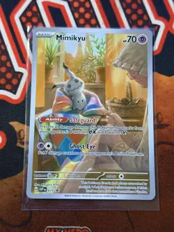 Pokemon Mimikyu Promo SVP 075 Paldean Fates Illustration Rare Black Star NM+ - Image 1