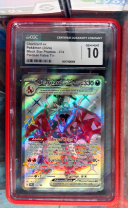 Charizard Ex (2024) Pokemon Black Star Promo Paldean Fates #074 CGC 10 Gem Mint - Image 1