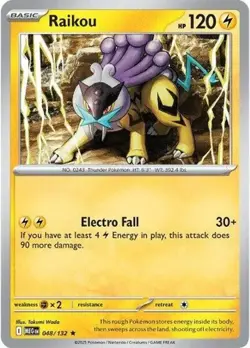 1x Raikou (#048/132) - Reverse Holofoil NM Eng Pokemon - ME01: Mega Evolution - Image 1
