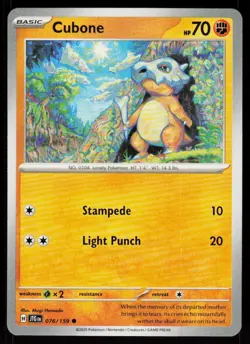 Cubone 076/159 Common Journey Together Pokemon Near Mint - Image 1