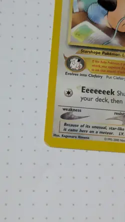 Cleffa 20/111 Pokemon Neo Genesis Unlimited HP DAMAGED - Image 5