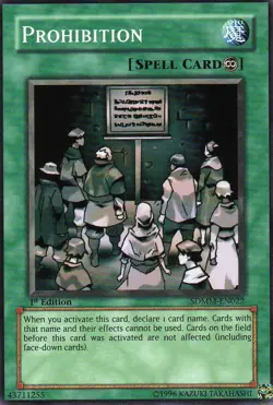 Yugioh! LP Prohibition - SDMM-EN022 - Common - 1st Edition Lightly Played, Engli - Image 1