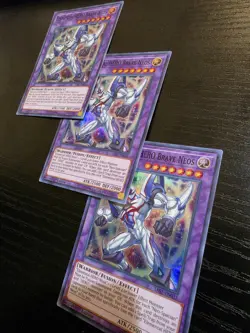 x3 Yugioh Elemental HERO Brave Neos SAST-EN035 Super Rare 1st Ed LP - Play set - Image 2