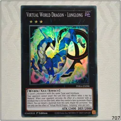 Virtual World Dragon - Longlong - PHRA-EN098 - Super Rare 1st Edition Yugioh - Image 1
