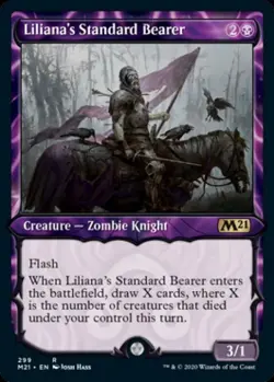 Liliana's Standard Bearer (Showcase) -Foil Light Play MTG Magic 2021 Core Set - Image 1