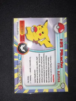 Pikachu #25 Topps Trading Cards Series 1 Blue Logo Pokemon Near Mint Non Holo - Image 2