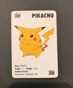 Vintage 1998 KFC Pokemon Pikachu Card (Ungraded) - Image 1