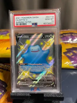 Pokemon Ditto V SV118/SV122 Shining Fates Shiny Vault Full Art Holo PSA 10 - Image 1