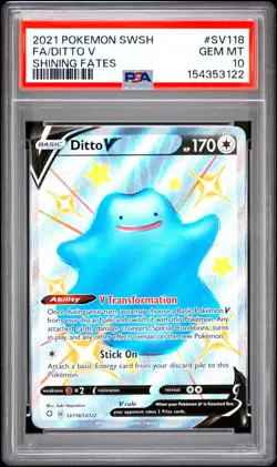 Pokemon Shining Fates Ditto V SV118 PSA 10 - Image 1