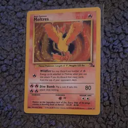 The Pokemon Company Moltres 12/62 Fossil Holo Rare Unlimited English 1999 70 HP - Image 1
